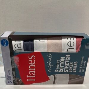 Hanes Women’s Originals (3) Pack Cotton Stretch Boxer Briefs.